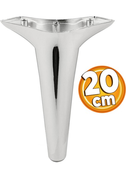 Aspen Lüks Mobilya Kanepe Koltuk Tv Ünitesi Baza Ayağı Ayakları 20 Cm Krom Ayakları (4 Adet)