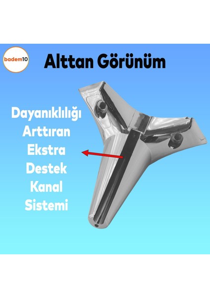 Aspen Lüks Mobilya Kanepe Koltuk Tv Ünitesi Baza Ayağı Ayakları 12 Cm Krom Ayak (4 Adet)