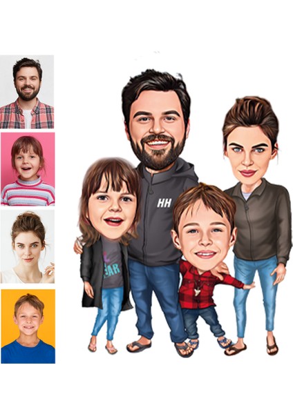 Kişiye Özel 4 Kişilik Aile Araba Dikiz Ayna Süsü fiyatları