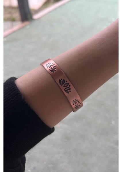 Bakır Sayı Sekansı Lotus Bileklik Unisex