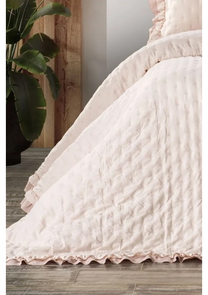 Lima Pudra Çift Kişilik Yatak Örtüsü Seti indirimleri