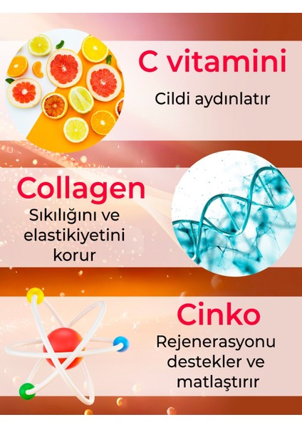 Yüz Kremi C Vitamin Çinko Kolajen Nemlendirici Yağlı Ve Karma Cilt Tipleri İçin fırsatları