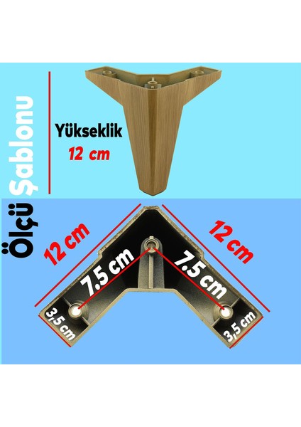 Sedir Lüks Mobilya Kanepe Sehpa Baza Tv Ünitesi Koltuk Ayağı Açık Ceviz 12 cm Ayakları (4 Adet) fiyatları