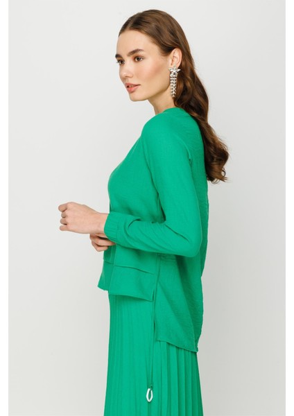 Pilise Etekli Keten Takım Yeşil modelleri