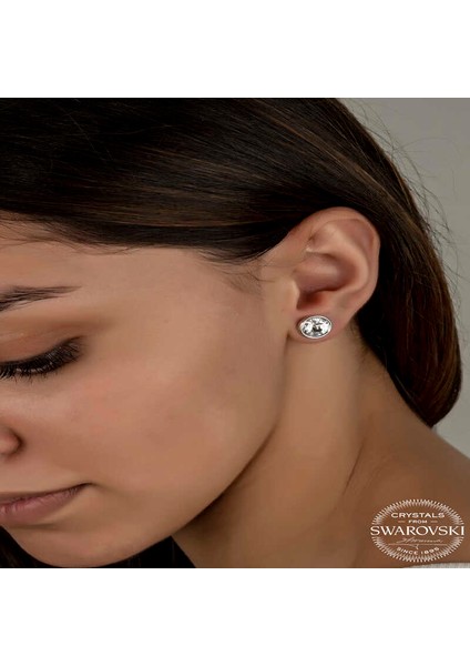 Swarovski Crystal Taşlı 925 Ayar Gümüş Çivili Kadın Küpe fiyatları