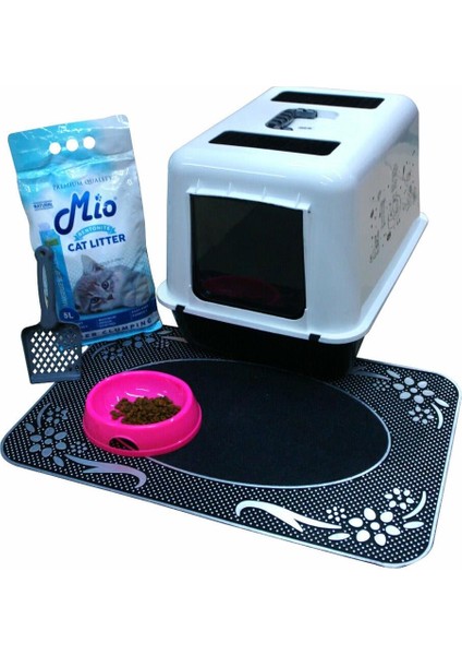 Kedi Kumu + Kürek + Paspas + Mama Kabı + Çiftsan Lux Filtreli Kapalı Kedi Tuvaleti fiyatları