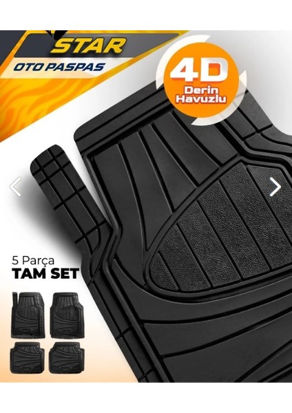 Fiat Tofaş Doğan 4d A+Plus Star Siyah Oto Paspas