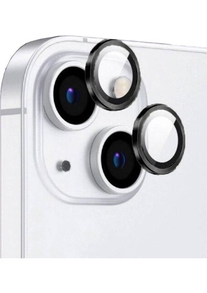 Apple iPhone 14 ile Uyumlu Safir Damla Tekli Kamera Lens Koruyucu Siyah