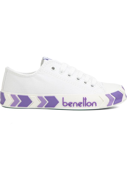 Benetton®| BN-90620- Beyaz Lila - Kadın Spor Ayakkabı