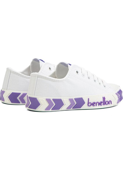Benetton®| BN-90620- Beyaz Lila - Kadın Spor Ayakkabı
