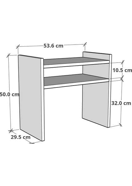 Furnature Design Tezgah Üstü Mikrodalga Fırın Rafı Mutfak Organizer Beyaz