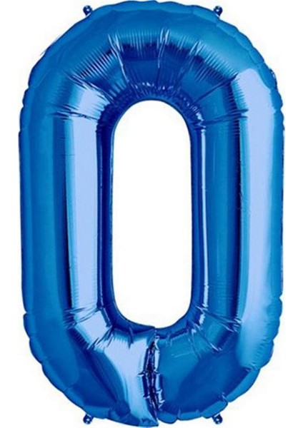 - 16 Inç 0 Rakamı Folyo Balon Mavi 40 Cm Nrmsa