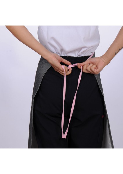 Cepli Boydan Önlük Gri-Pembe Biyeli