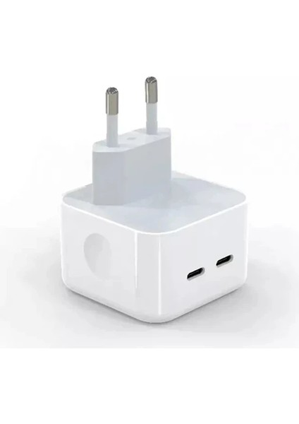 Apple iPhone Apple iPad Apple Watch Apple Airpods Uyumlu 35W Çift Usb-C Bağlantı Şarj Aleti Adaptör