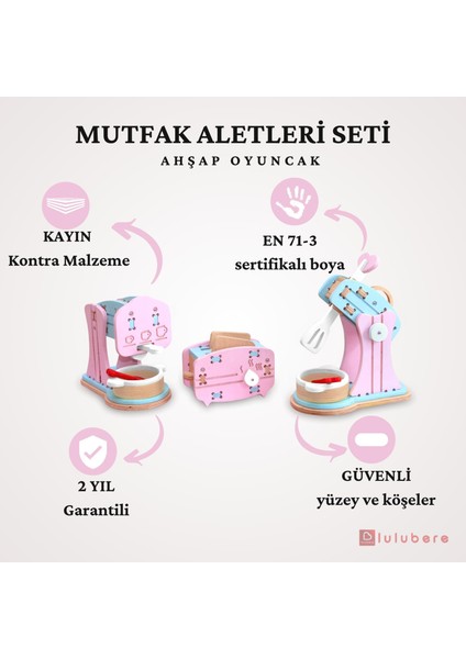 Ahşap Mutfak Gereçleri Oyuncak Seti