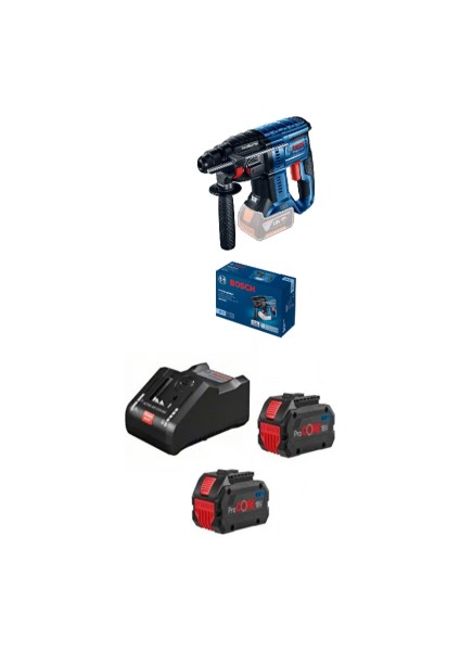 Professional GBH-180 Şarjlı Kırıcı Delici 2X8AH Akü ve Dolum Cihazı