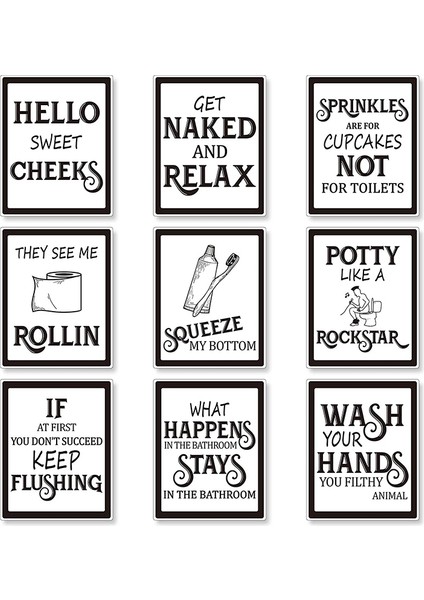 Adet Banyo Duvar Sanatı Duvar Dekoru, Komik Eski Banyo Banyo Posterler Duvar Tuvalet Banyo Dekor (Yurt Dışından)
