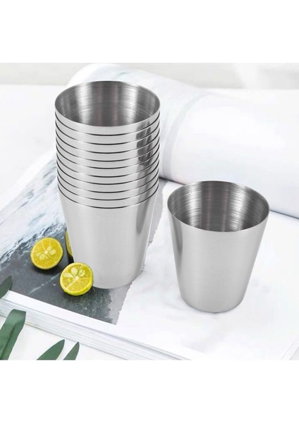 15 Adet Paslanmaz Çelik Shot Bardakları Içme Kabı, 30 ml (1 Oz) Kamp Seyahat Kahve Çay Bardağı, Viski Likörü Için (Yurt Dışından)