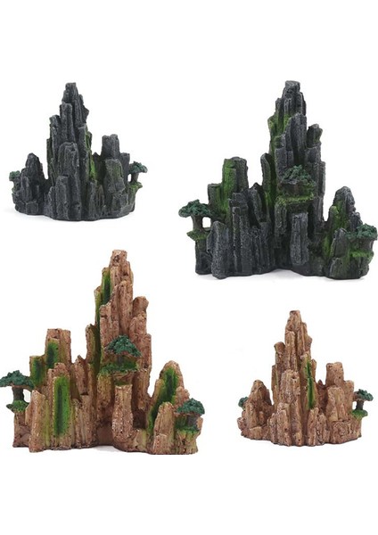 Akvaryum Süs Reçine Döşeli Yapay Tepe Reçine Dağ Manzarası Kaya Dekorasyon Süs Balık Tankı-B (Yurt Dışından) fiyatları