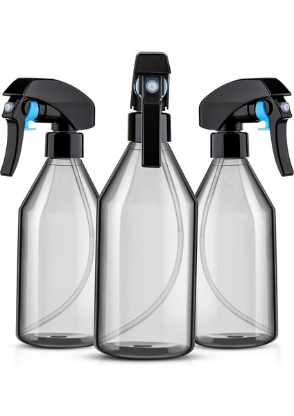 Temizleme Solüsyonları Için Plastik Sprey Şişeleri, Dayanıklı Siyah Tetik Püskürtücü ile 10 Oz Yeniden Kullanılabilir Boş Konteyner, 3'lü Paket (Yurt Dışından)