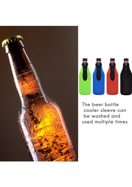4 Paket Bira Şişesi Izolatör Kılıfı Içeceği Soğuk Tut, Fermuarlı Şişe Ceketleri, Bira Şişesi Soğutucu Kollu, Neopren Kapak (Yurt Dışından) fırsatları