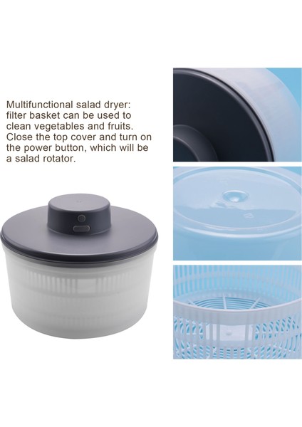 Elektrikli Salata - Marul Sebze Kurutucu, USB Şarj Edilebilir, Hızlı Kuruyan Marul Meyve Malzeme Kasesi (Yurt Dışından) modelleri