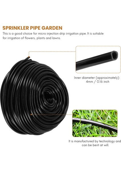 50M Sulama Borusu Hortum Borusu 4/7mm Hortum Damla Sulama Sistemi (Yurt Dışından)