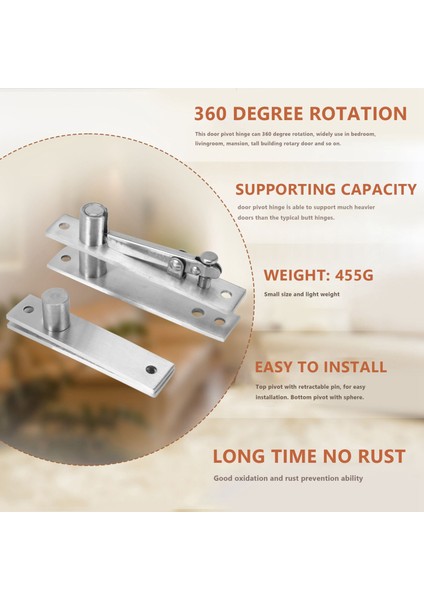 Paslanmaz Çelik Pivot Kapı Menteşesi Ahşap Kapılar Için Ağır Hizmet Pivot Menteşesi Mil Paslanmaz Çelik Kapı Pivot Menteşe Sistemi (Yurt Dışından)