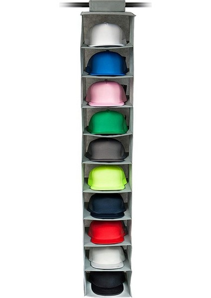 Hat 10 Raflı Askılı Klozet Şapka Saklama Için Şapka Düzenleyici - Şapkalarınız ve Mükemmel Durumda Tutun - Kolay Şapka Tutacağı ve Beyzbol Şapkası Düzenleyici (1 Paket) (Yurt Dışından)
