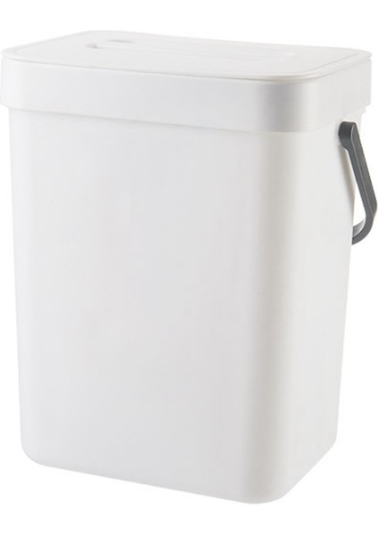 1.3 Galon Mutfak Kompost Kutusu Çöp Tenekesi Kapaklı Lavabo Altında Gıda Atık Kutusu Küçük ve Hafif Banyo Çöp Tenekesi Beyaz (Yurt Dışından)