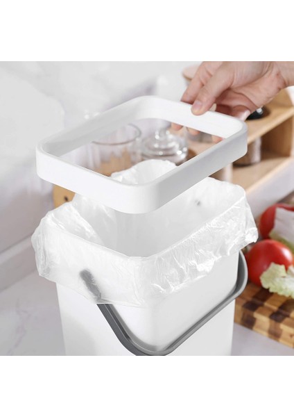 1.3 Galon Mutfak Kompost Kutusu Çöp Tenekesi Kapaklı Lavabo Altında Gıda Atık Kutusu Küçük ve Hafif Banyo Çöp Tenekesi Beyaz (Yurt Dışından) fırsatları