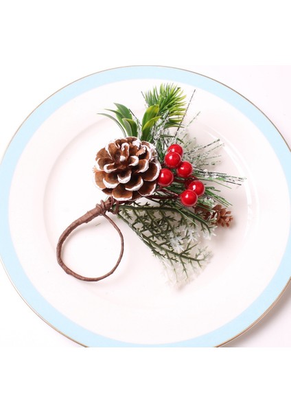 6'lı Çam Iğnesi Karpuzu Yüzük Seti Noel Şükran Günü Rustik Çiftlik Evi Yüzük Sahipleri (Yurt Dışından)