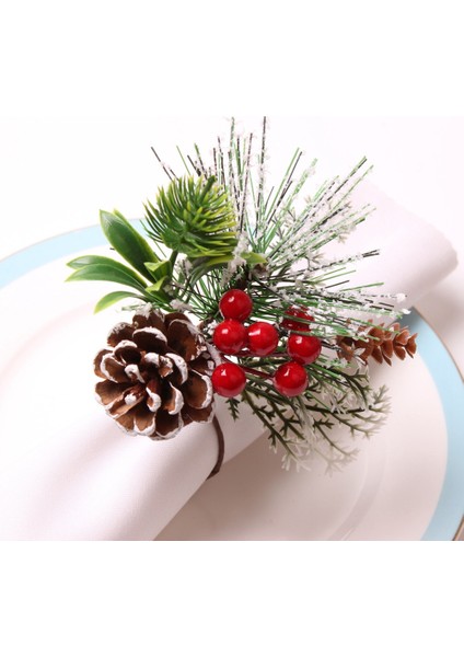 6'lı Çam Iğnesi Karpuzu Yüzük Seti Noel Şükran Günü Rustik Çiftlik Evi Yüzük Sahipleri (Yurt Dışından)