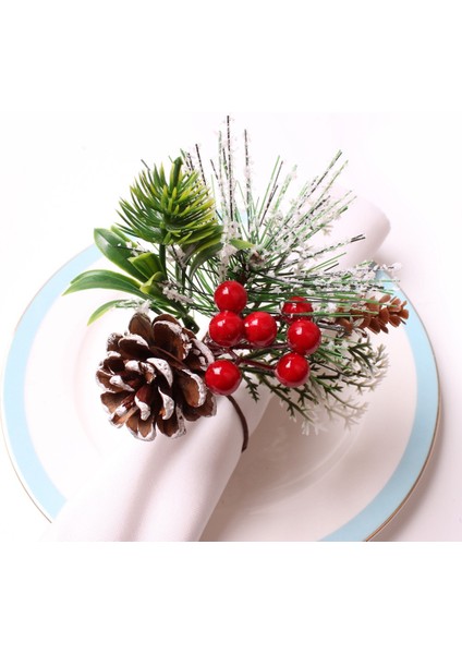 6'lı Çam Iğnesi Karpuzu Yüzük Seti Noel Şükran Günü Rustik Çiftlik Evi Yüzük Sahipleri (Yurt Dışından)