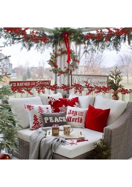 Noel Kırmızı Garland, Kapalı Dış Dekorasyon Için Yapay Bordo Kırmızı Pip Yapay Garland (Yurt Dışından) fırsatları
