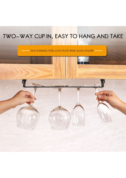 Stemware Şarap Cam Askı Dolap Altında Mutfak Bar Depolama 17 Inç 2 Set (Yurt Dışından)