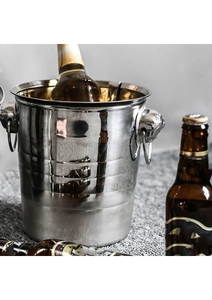 Paslanmaz Çelik Buz Kovası Şarap Bira Soğutucu Şampanya Soğutucu Taşınabilir Bar Partisi Buz Kovası Konteyner 3l (Yurt Dışından) modelleri