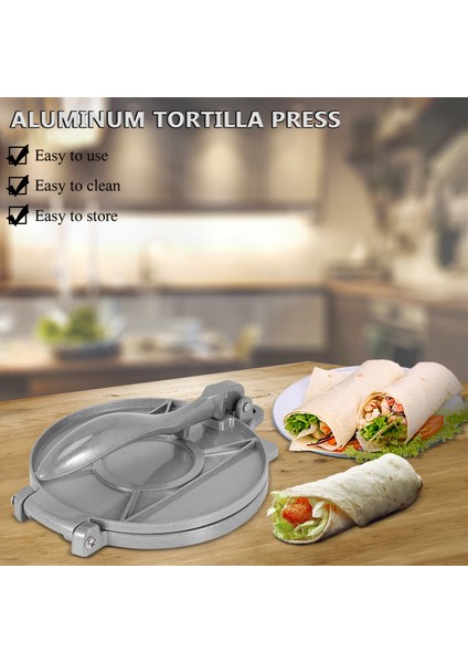 Inç Alüminyum Tortilla Presi. Tortilla Makinesi, Unlu Tortilla Presi, Rotis Presi, Hamur Presi (Yurt Dışından) fiyatları
