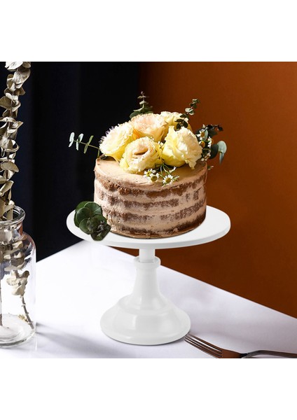 Metal Demir Kek Standı Yuvarlak Kaide Tatlı Tutucu Cupcake Vitrin Bakeware Beyaz Doğum Günü Düğün Parti Dekorasyon (Yurt Dışından)