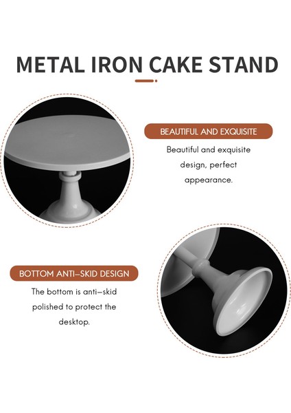 Metal Demir Kek Standı Yuvarlak Kaide Tatlı Tutucu Cupcake Vitrin Bakeware Beyaz Doğum Günü Düğün Parti Dekorasyon (Yurt Dışından) indirimleri