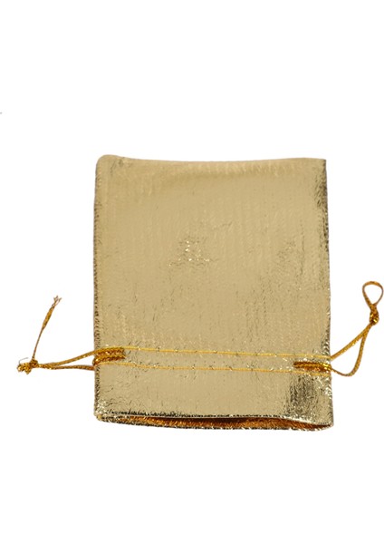 100 Adet Altın Folyo Organze Çanta Hediyelik Çantalar Düğün Favor Kese Hediye Paketleme Poşetleri Ipli Kese 7X9CM (Yurt Dışından)