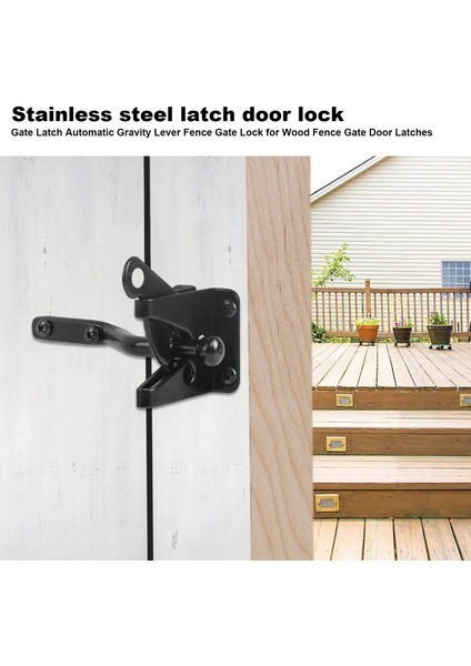 2 Adet Kapı Mandalı Otomatik Yerçekimi Kolu Çit Kapısı Ahşap Çit Kapısı Kapı Sürgüleri Çelik Siyah (Yurt Dışından) fiyatları