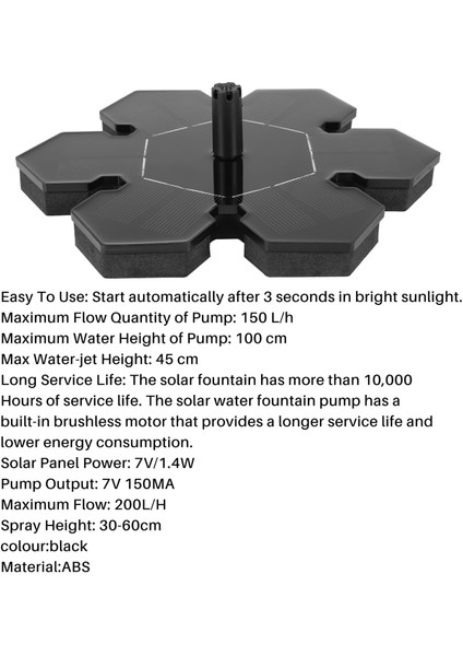 Solar Pompa Solar Kuş Banyosu Pompası Solar Panel Kiti Su Pompası Dış Mekan Sulama Dalgıç Pompa (Yurt Dışından) indirimleri