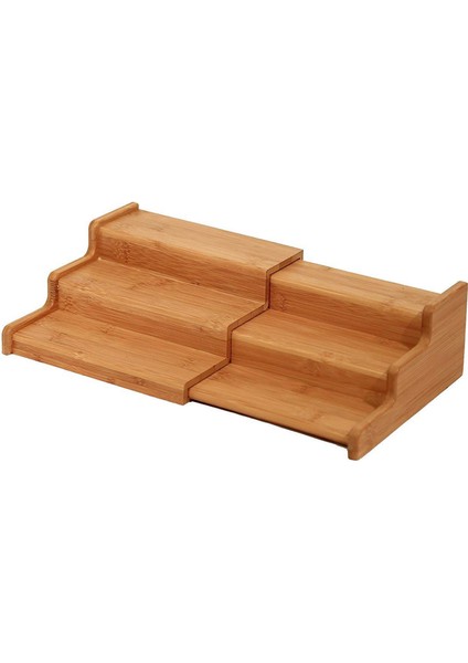 Baharat Mutfak Dolabı Düzenleyici- 3 Katlı Bambu Genişletilebilir Teşhir Rafı, Bambu 3 Katlı Ayarlanabilir Baharat (Yurt Dışından)