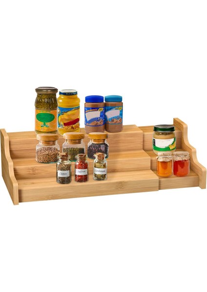 Baharat Mutfak Dolabı Düzenleyici- 3 Katlı Bambu Genişletilebilir Teşhir Rafı, Bambu 3 Katlı Ayarlanabilir Baharat (Yurt Dışından) fiyatları