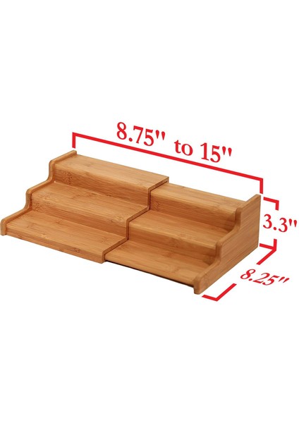 Baharat Mutfak Dolabı Düzenleyici- 3 Katlı Bambu Genişletilebilir Teşhir Rafı, Bambu 3 Katlı Ayarlanabilir Baharat (Yurt Dışından) indirimleri