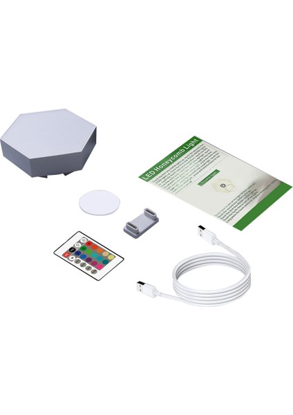 Rgb LED Lamba Altıgen Işık Dokunmatik Sensör Rgbw LED Duvar Lambası LED Işık Renkli Modüler Gece Lambası (Yurt Dışından)