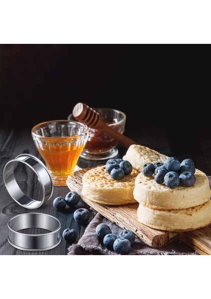 6 Adet Muffin Tart Halkaları Çift Haddelenmiş Tart Halkası Paslanmaz Çelik Muffin Halkaları Metal Yuvarlak Halka Gıda Yapımı Için Kalıp (Yurt Dışından)