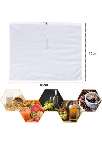 Paket Bira Çantaları-Meyve Elma Şarabı Üzüm Şarap Basın Için Yeniden Kullanılabilir Örgü Çanta Ipli Süzme Bir Çantada Demlemek 38X42 cm (Yurt Dışından) fırsatları