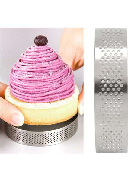 10 Adet Dairesel Paslanmaz Çelik Tart Yüzük Kule Pasta Kek Kalıbı Pişirme Delikli Kek Mousse Yüzük, 8 cm (Yurt Dışından) fırsatları
